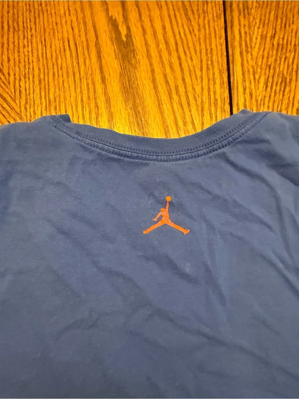 Jordan Blue Tee with Orange Jumpman Detail